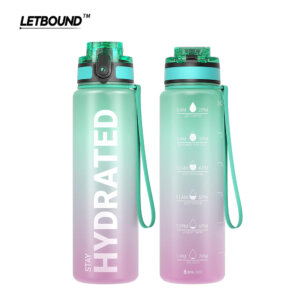 Amazon Hot Sales Water Bottle, 32/25/17oz Durable and Leakproof Water Bottles Motivational with Time Marker, Tritan, BPA Free, Wide Mouth with Easy Clean Brush for Gym, Travel, School, Office